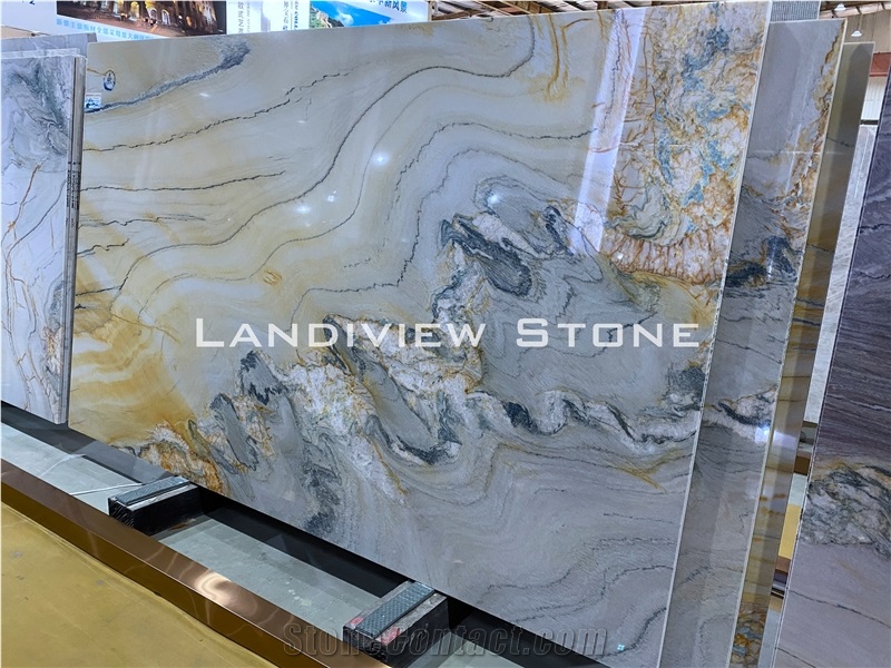 Fantasy Macaubas, White Quartzite Slab