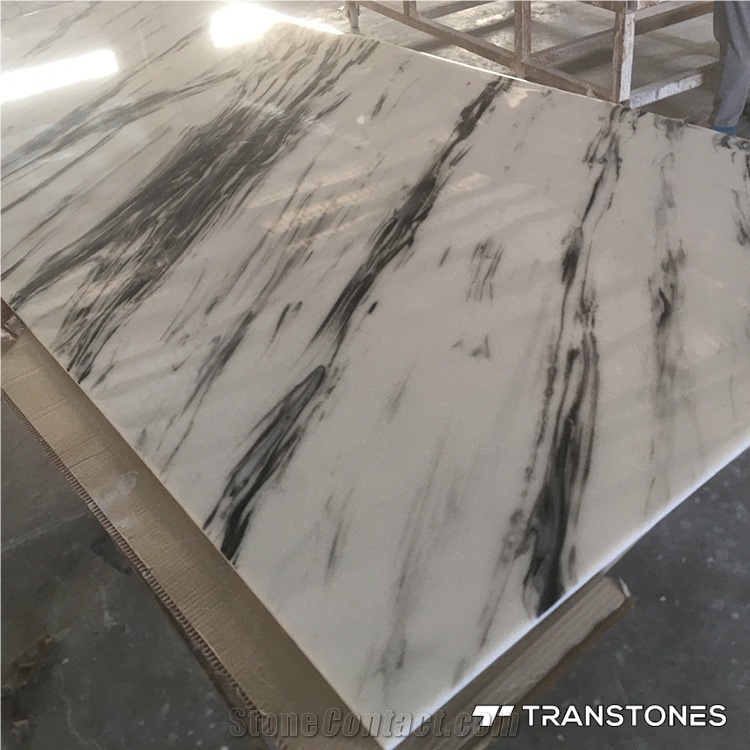 Translucent Book-Matched L Faux Alabaster Wall