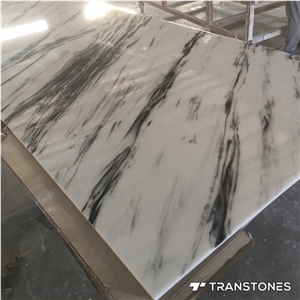 Translucent Book-Matched L Faux Alabaster Wall