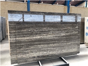 Titanium Silver Travertine Slabs