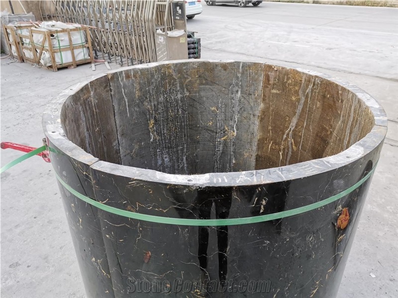 Black and White Marble Pillar Skin Hollow Column