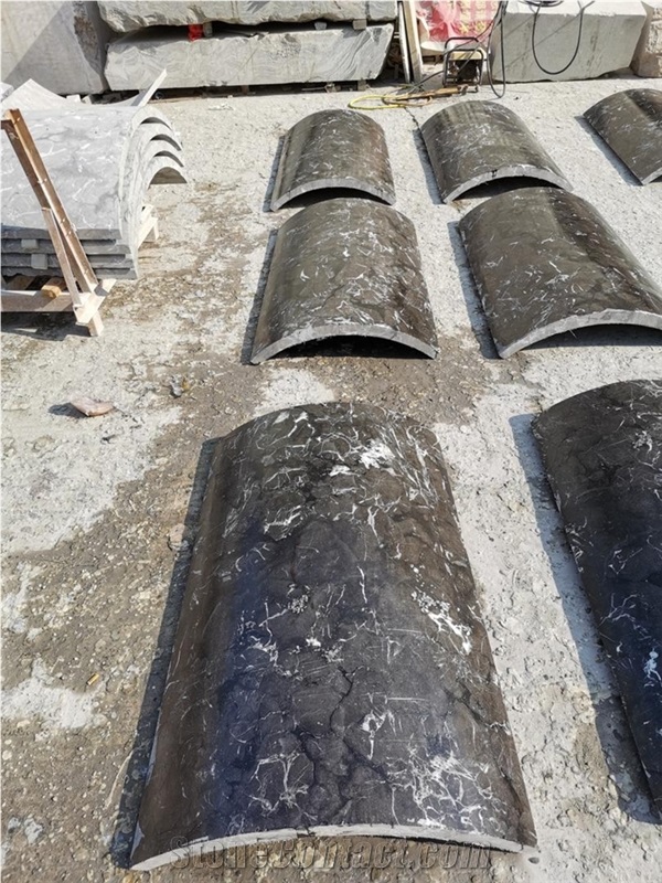 Black and White Marble Pillar Skin Hollow Column