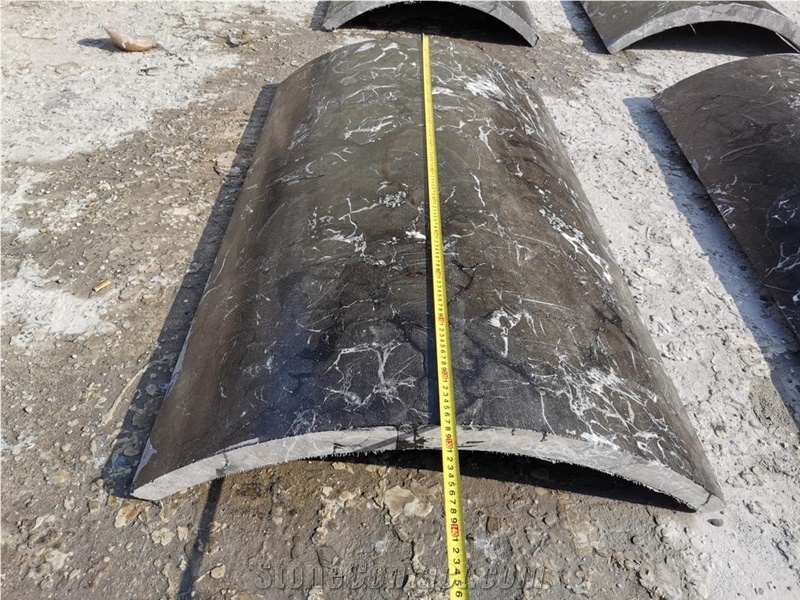 Black and White Marble Pillar Skin Hollow Column