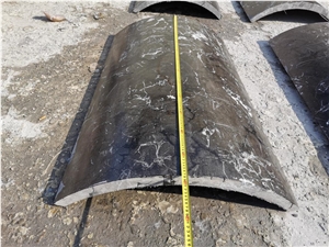 Black and White Marble Pillar Skin Hollow Column