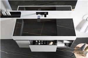 Black Laurent Artificial Sintered Stone Porcelain Vanity Top