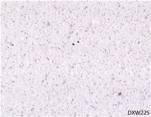 Crystal White Quartz Look Terrazzo Tiles Kitchen Countertop Design