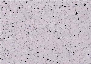 Honed Sesame White Terrazzo Tile Floor Pattern