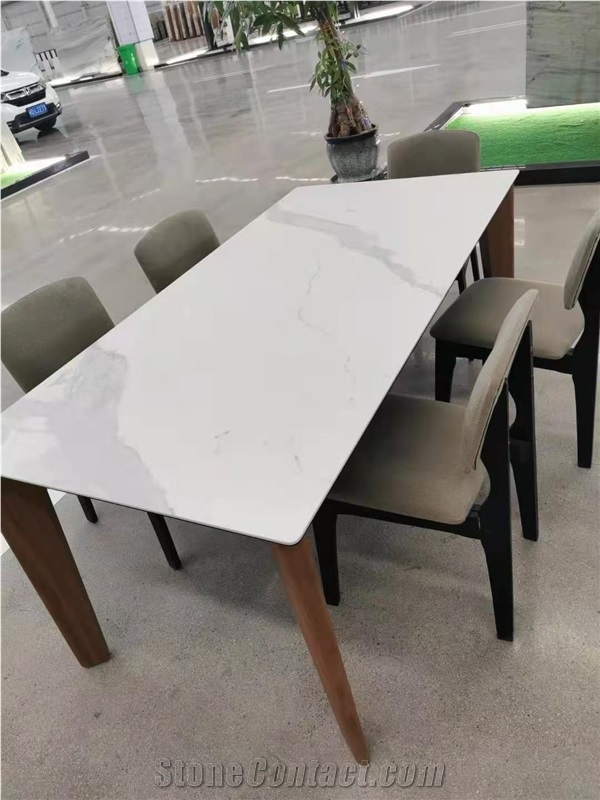 White Marble Look Porcelain Coffee Countertop