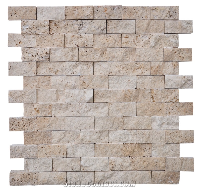 Stone Mosaic, Travertine Split Face Mosaic