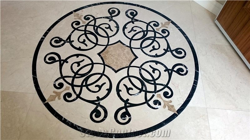 Waterjet Floor Medallions, Waterjet Rosettes