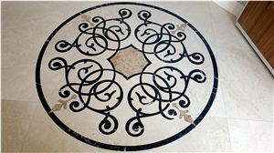 Waterjet Floor Medallions, Waterjet Rosettes