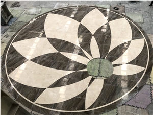 China Natural Stone Marble Round Medallion Tile
