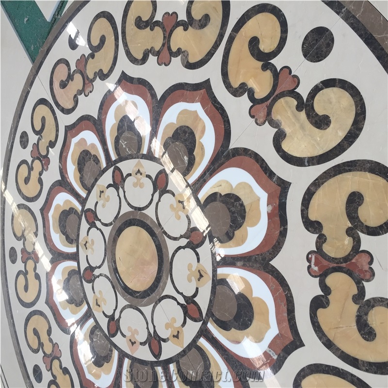 China Natural Stone Marble Round Medallion Tile