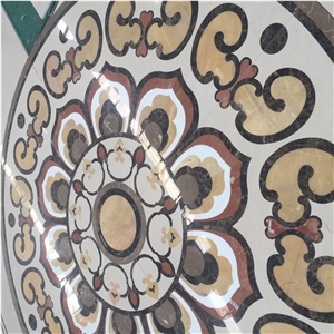 China Natural Stone Marble Round Medallion Tile