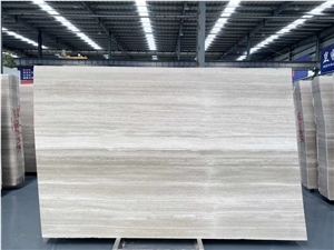 China Semi White Wooden Grain Marble Good Slabs