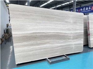 China Semi White Wooden Grain Marble Good Slabs