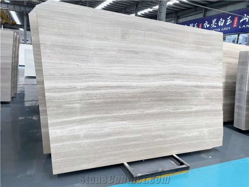China Semi White Wooden Grain Marble Good Slabs