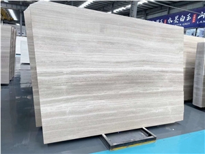 China Semi White Wooden Grain Marble Good Slabs