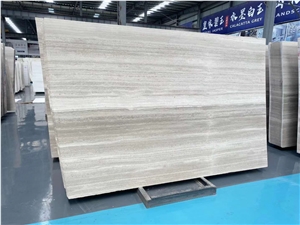 China Semi White Wooden Grain Marble Good Slabs