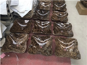 Dark Emperador Marble Square Brown Wash Basins Dark Emperador Marble Square Brown Wash Basins