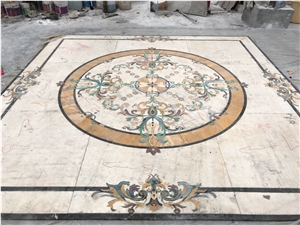 Mable Laminated Waterjet Medallion Floor Tile