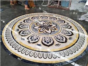 Marble Round Medallions Waterjet Rosettes Tile
