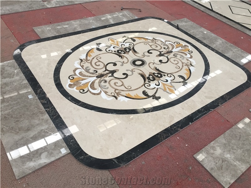 Marble Round Rosettes Waterjet Medallions Tile