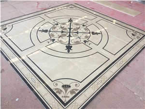 Marble Square Waterjet Medallions Floor Tile