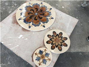 Marble Waterjet Medallion Flower Design Decoration