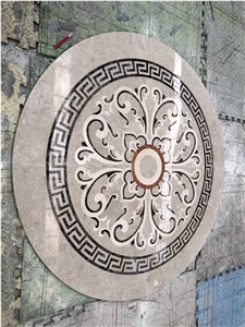 Mosaic Round Beige Marble Medallions Flooring Tile