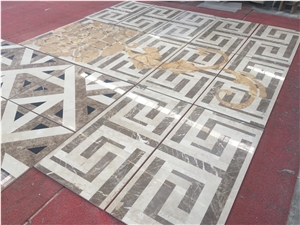 Natural Marble Mosaic Waterjet Medallions Tile