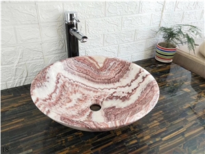 Rojo Red Dragon Jade Onyx Hotel Round Basins