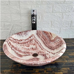 Rojo Red Dragon Jade Onyx Hotel Round Basins