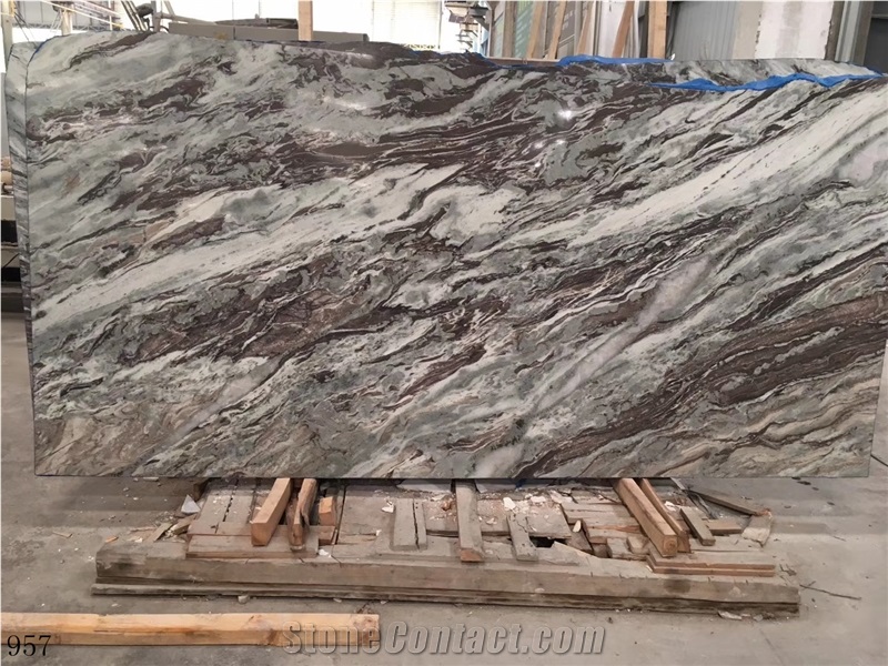 Royal Violet Brown Marble Book Match Slabs