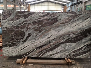 Royal Violet Brown Marble Book Match Slabs