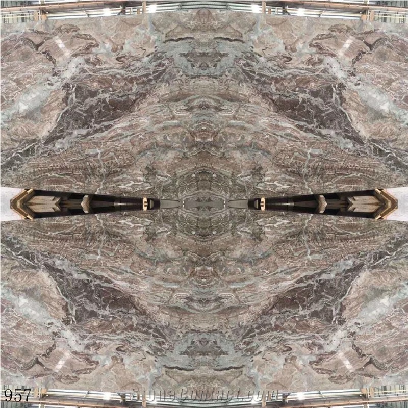 Royal Violet Brown Marble Book Match Slabs