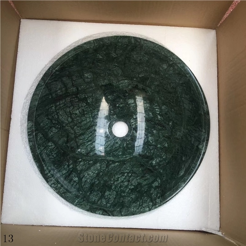 Top Quality Green Marble Round Sinks