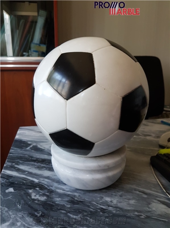 White Marble Bianco Carrara Soccer Ball