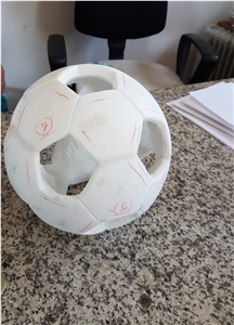 White Marble Bianco Carrara Soccer Ball