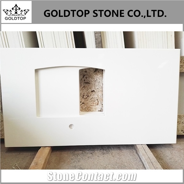 Caesarstone Pure White Vanity Top Prefab Top