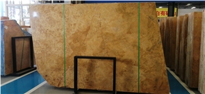 China Golden Cassia Marble Slabs 18mm Thk Polished