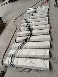 Panda White Marble Precut Stone Stair Steps Riser
