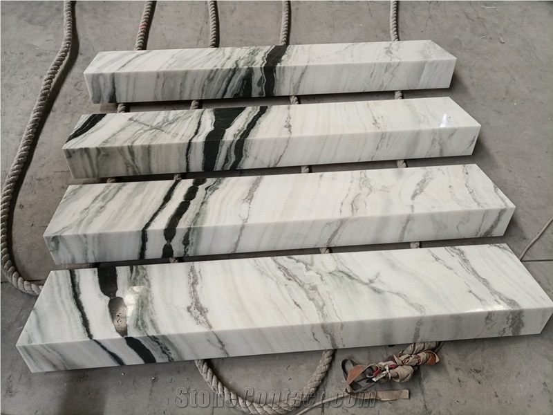 Panda White Marble Precut Stone Stair Steps Riser