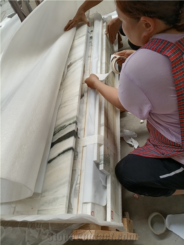 Panda White Marble Precut Stone Stair Steps Riser
