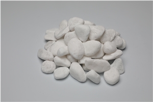 Back Tumbled Pebble Stone White Color