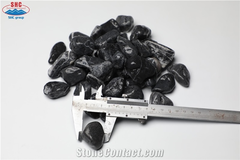 Black Tumble Stone for Garden Path Way