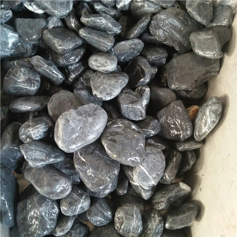 Black Tumble Stone for Garden Path Way
