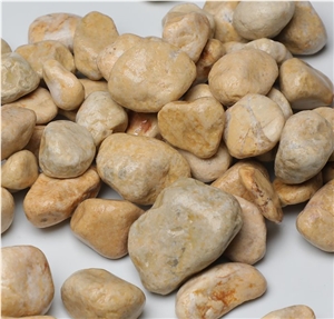 Natural Marble Stone Pebbles Yellow Different Size