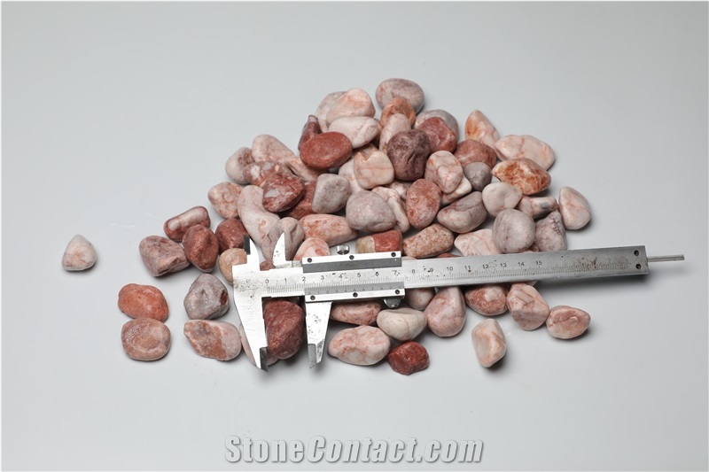 Natural Pink Color Tumbled Pebbles Stone