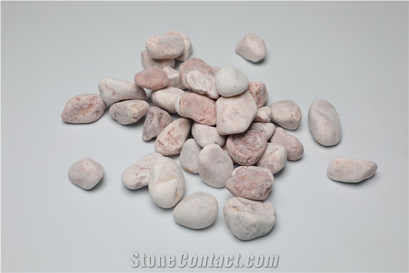 Natural Pink Color Tumbled Pebbles Stone
